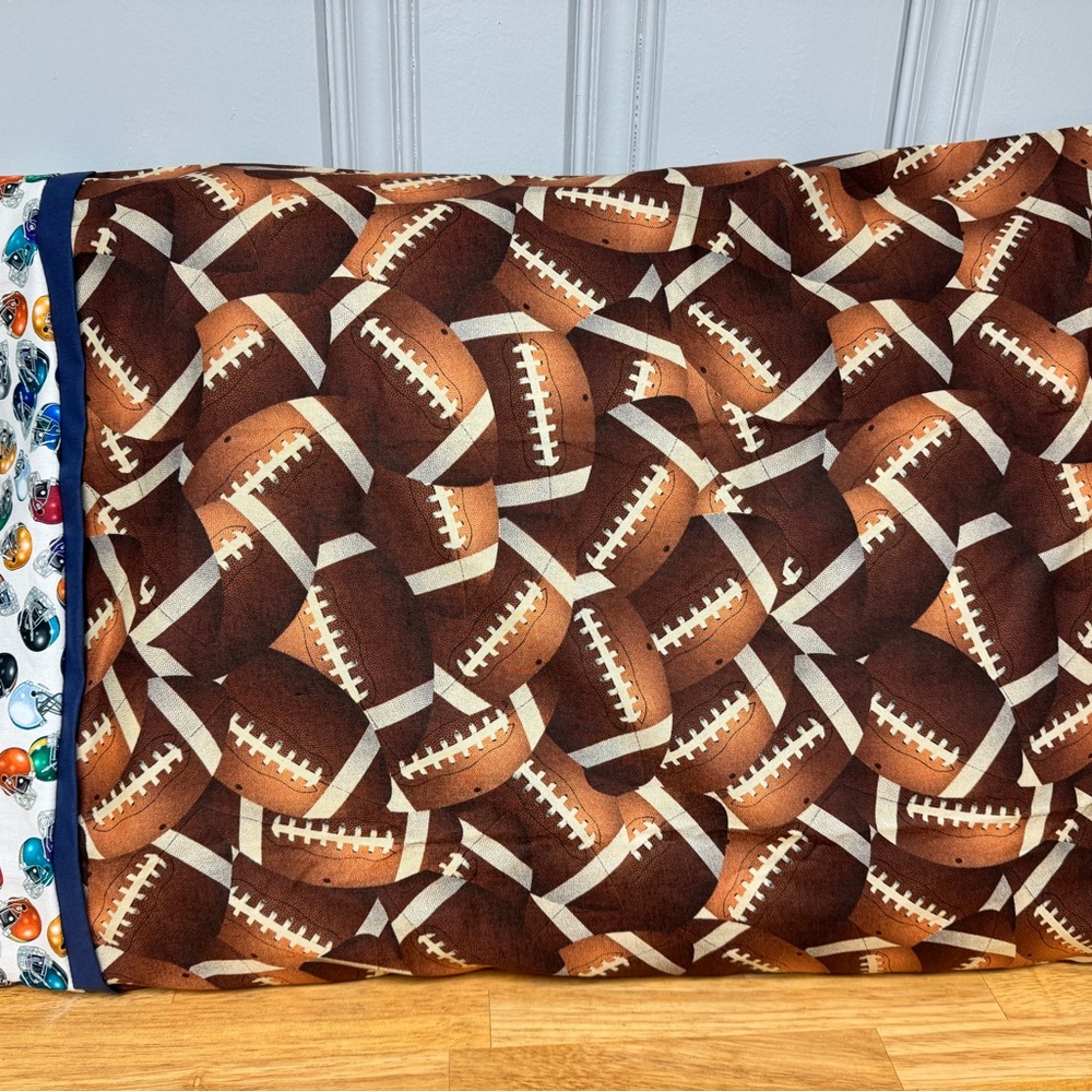 Football PILLOWCASE Standard Queen Cotton Kids Bed Sports Helmets Pillow Sham